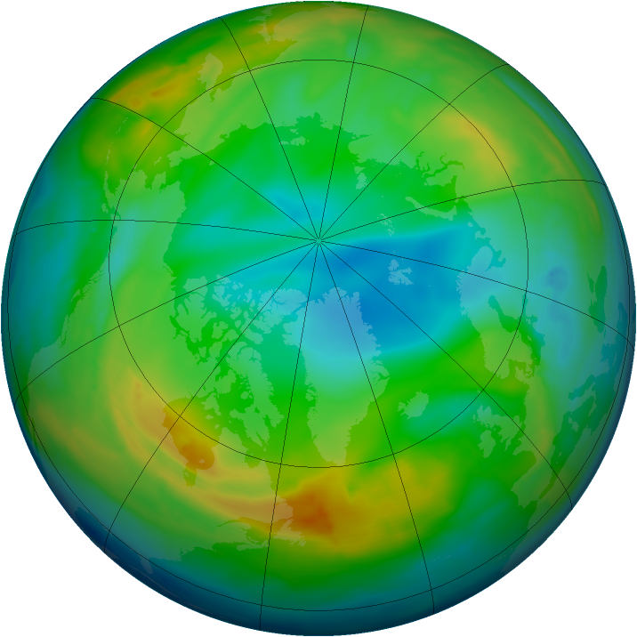 Arctic ozone map for 20 December 2013